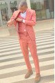 Christopher New Arrival Peach Three Pieces Fashion Men Suits for Prom