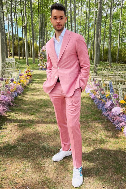 Jayden Stylish Pink Notched Lapel Men Suit