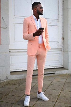 Gorgeous Fashion Peach Two Pieces Slim Fit Men Suit Gorgeous Fashion Peach Two Pieces Slim Fit Men Suit