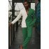 John White and Dark Green Double Breasted Slim Men Suit for Prom