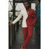 Brandon White and Red Double Breasted Slim Men Suit for Prom