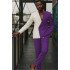 Caleb White and Purple Double Breasted Slim Men Suit for Prom