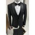 Nathan Classic Black Three Pieces Shawl Lapel Bespoke Wedding Suits