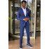 Classic Navy Blue Slit Fit Notched Lapel Two Pieces Bespoke Men Suit