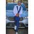 Joshua White and Blue Three Pieces Notched Lapel Bespoke Prom Suits for men