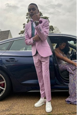 Daniel Trendy Pink Two Pieces Notched Lapel Bespoke Slim Prom Suits Daniel Trendy Pink Two Pieces Notched Lapel Bespoke Slim Prom Suits