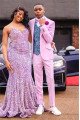 Daniel Trendy Pink Two Pieces Notched Lapel Bespoke Slim Prom Suits