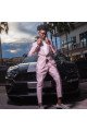 New Arrival Matthew Pink Fashion Jacquard Shawl Lapel Prom Suits