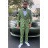 Trendy Lime Green Three Pieces Bespoke Slim Fit Prom Suits for Men