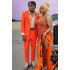 William Hot Orange Chic Two Pieces Best Fitted Notched Lapel Prom Suit