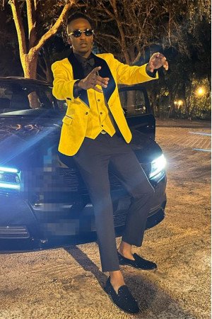 David Hot Yellow Three Pieces Jacquard Shawl Lapel Prom Suits David Hot Yellow Three Pieces Jacquard Shawl Lapel Prom Suits