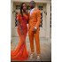 Stylish Orange Three Pieces Notched Lapel Slim Fit Prom Suits