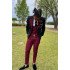 Noah Black and Dark Red Stylish Slim Fit Bespoke Prom Suit