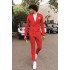 Fashion New Arrival Red Double Breasted Notched Lapel Prom Suits