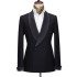 New Arrival Black Double Breasted Shawl Lapel Fashion Wedding Suit