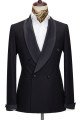 New Arrival Black Double Breasted Shawl Lapel Fashion Wedding Suit
