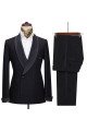 New Arrival Black Double Breasted Shawl Lapel Fashion Wedding Suit