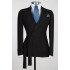 Modern Fashion Black Slim Fit Bespoke Prom Suit with Belt