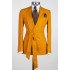 Modern Stylish Yellow Shawl Lapel Slim Fit Bespoke Prom Suit with Belt