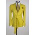 New Arrival Modern Gold Shawl Lapel Slim Fit Bespoke Prom Suit with Belt