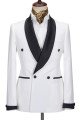 Latest White Double Breasted Shawl Lapel Best Fitted Wedding Suits