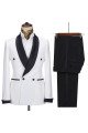 Latest White Double Breasted Shawl Lapel Best Fitted Wedding Suits