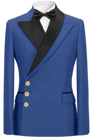 James Blue Peaked Lapel Slim Fit Two Pieces Men Suit with Gold Buttons James Blue Peaked Lapel Slim Fit Two Pieces Men Suit with Gold Buttons