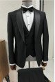 Nathan Classic Black Three Pieces Shawl Lapel Bespoke Wedding Suits