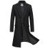 Aaron Black Slim Fit Notched Lapel Mens Winter Coat