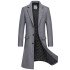 Aaron Fancy Gray Notched Lapel Winter Coat
