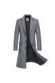 Aaron Fancy Gray Notched Lapel Winter Coat