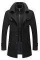 Abbott Chic Black Notched Lapel Winter Coat