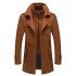 Aaron Modern Brown Nothced Lapel Winter Coat