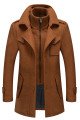 Aaron Modern Brown Nothced Lapel Winter Coat