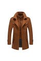 Aaron Modern Brown Nothced Lapel Winter Coat