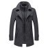 Aaron Dark Gray Nothced Lapel Close Fitting Winter Coat