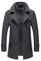 Aaron Dark Gray Nothced Lapel Close Fitting Winter Coat