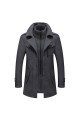 Aaron Dark Gray Nothced Lapel Close Fitting Winter Coat