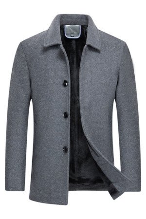 Abbott Simple Gray Single Breasted Winter Coat Abbott Simple Gray Single Breasted Winter Coat