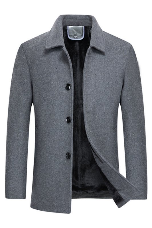 Abbott Simple Gray Single Breasted Winter Coat