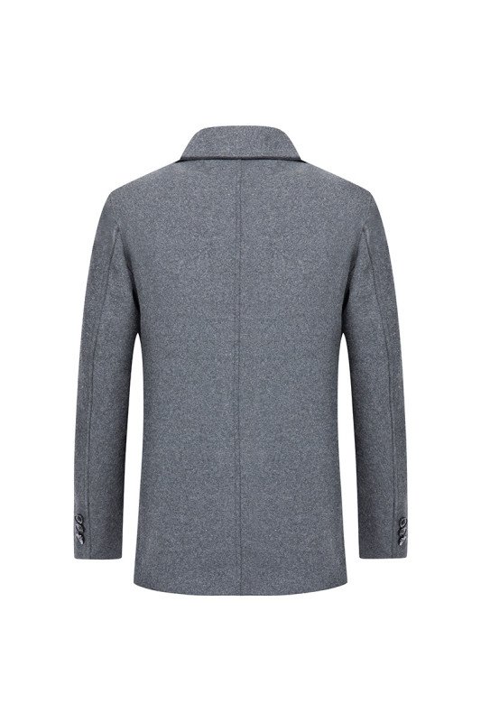 Abbott Simple Gray Single Breasted Winter Coat