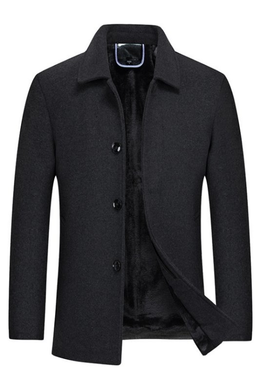 Abdul Fashion Black Single Breasted Winter Coat