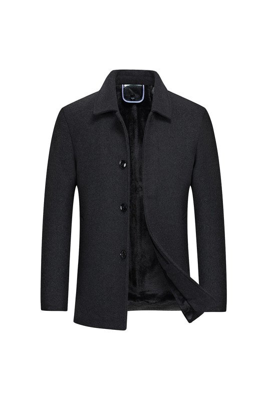 Abdul Fashion Black Single Breasted Winter Coat