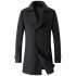 Abbott Fashion Black Notched Lapel Double Breasted Winter Coat
