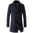 Abbott Dark Navy Double Breasted Slim Fit Winter Coat