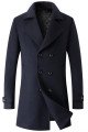 Abbott Dark Navy Double Breasted Slim Fit Winter Coat