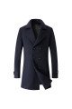 Abbott Dark Navy Double Breasted Slim Fit Winter Coat