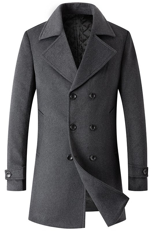Abdul Bespoke Dark Gray Double Breated Winter Coat