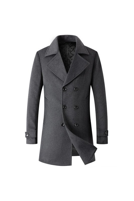 Abdul Bespoke Dark Gray Double Breated Winter Coat