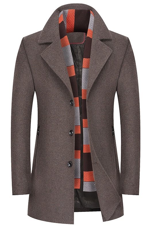 Abel Classical Chocolate Notced Lapel Winter Coat